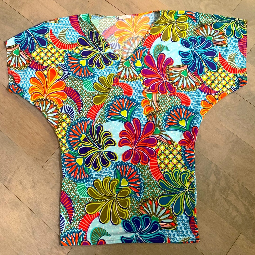Trina Turk M Zanzibar dress swim coverup stretch